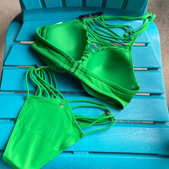 Victoria's Secret, 34C Strappy Push Up Bikini with Matching XS Brazilian Bottoms - Picture 8 of 13